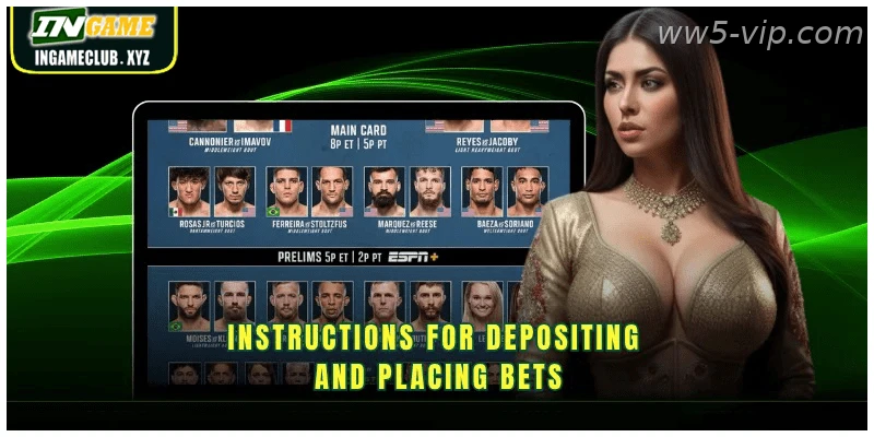 Instructions for depositing and placing bets